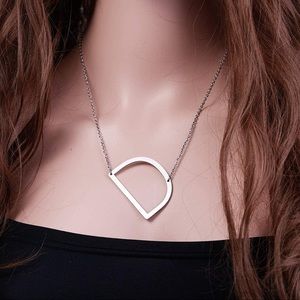Silver Initial Pendant Necklace Letters A-Z